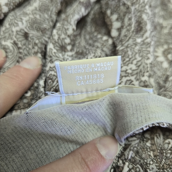 MICHAEL KORS | Floral Paisley Sleeveless Top In Taupe/Purple/Brown sz S - Picture 7 of 9